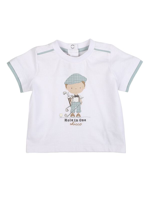 Boys White Short Sleeve Knitted T-Shirt image number 0